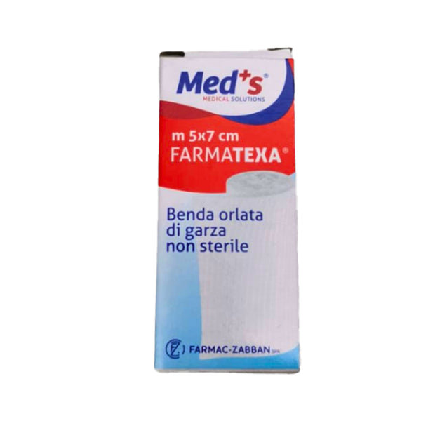 Benda di garza orlata - 7 cm x 5 mt - Med's - conf. 12 pezzi