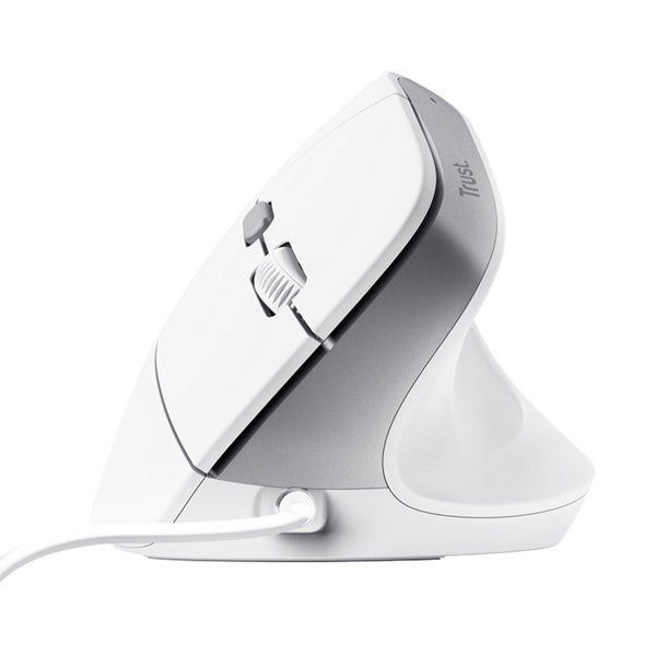 Mouse ergonomico Bayo II - con filo - bianco - Trust