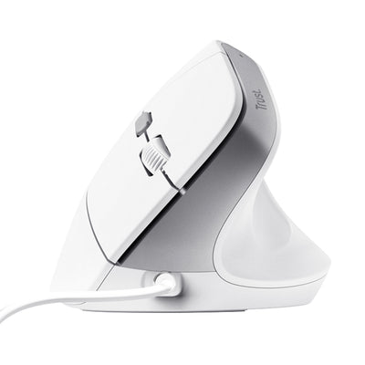 Mouse ergonomico Bayo II - con filo - bianco - Trust