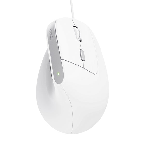 Mouse ergonomico Bayo II - con filo - bianco - Trust