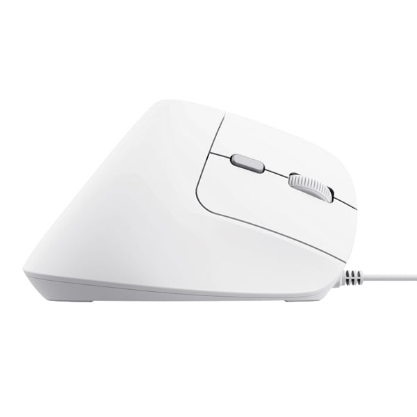 Mouse ergonomico Bayo II - con filo - bianco - Trust