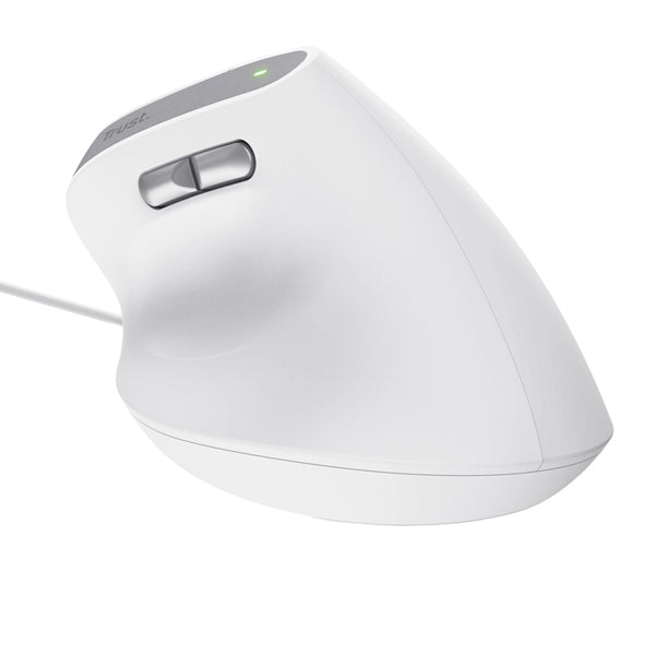 Mouse ergonomico Bayo II - con filo - bianco - Trust