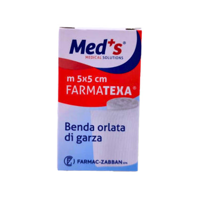 Benda di garza orlata - 5 cm x 5 mt - Med's - conf. 12 pezzi