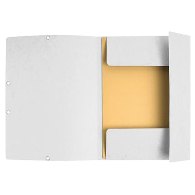 Cartella 3 lembi - con elastici - A4 - cartoncino lustré - 400g/mq - bianco - Exacompta