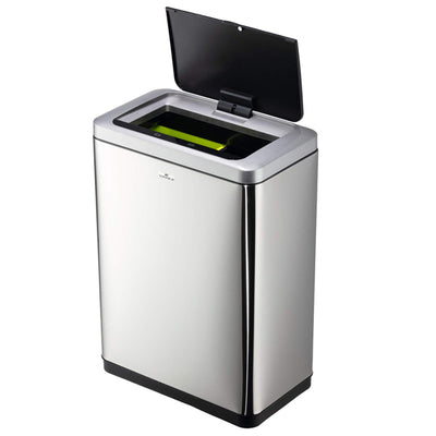 Cestino con sensore No TouchDuo - 2 x 20 L - 46,5 x 27 x 65 cm - acciao/PPL - argento metallizzato - Durable