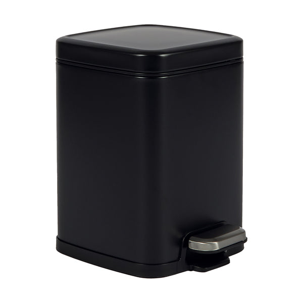 Bidone Pico - con pedale e vaschetta - 4 L - nero satinato - Perfetto