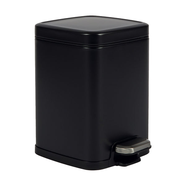 Bidone Pico - con pedale e vaschetta - 6 L - nero satinato - Perfetto