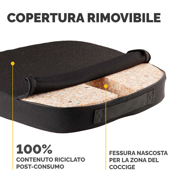 Cuscino Breyta Comfort - 6 x 43 x 43 cm - in tessuto - nero - Fellowes