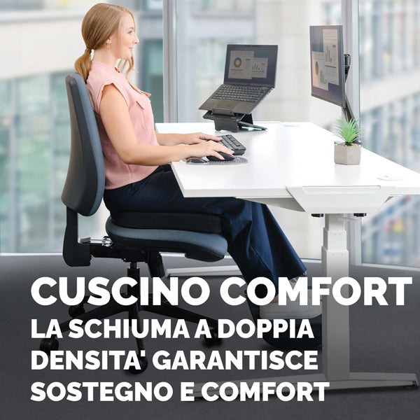 Cuscino Breyta Comfort - 6 x 43 x 43 cm - in tessuto - nero - Fellowes