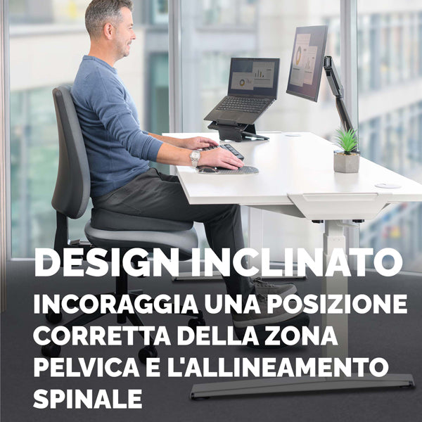 Cuscino Breyta Inclinato - 9 x 43 x 43 cm - in tessuto - nero - Fellowes