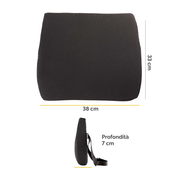 Cuscino Lombare Confort Breyta - 33 x 38 x 9 cm - in tessuto - nero - Fellowes