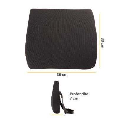 Cuscino Lombare Confort Breyta - 33 x 38 x 9 cm - in tessuto - nero - Fellowes