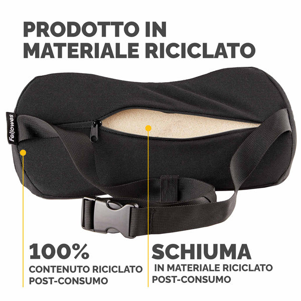 Cuscino Lombare Breyta - 17 x 35 x 6 cm - in tessuto - nero - Fellowes