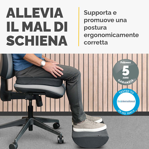 Cuscino Poggiapiedi Breyta - 10 x 45 x 30 cm  - nero - Fellowes