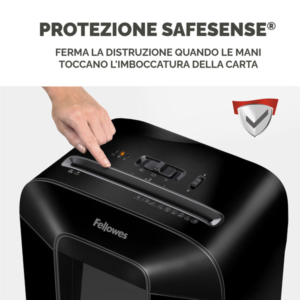 Distruggidocumenti LX85 - a frammenti - nero - Fellowes