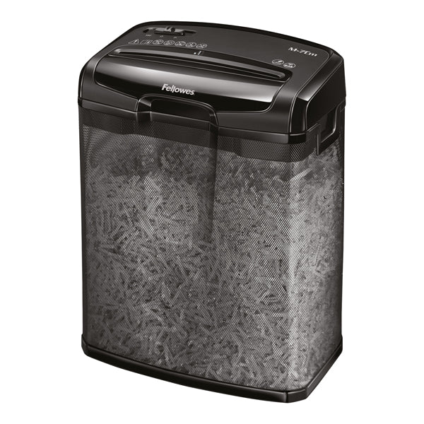 Distruggidocumenti M-7CM - a frammenti - nero - Fellowes