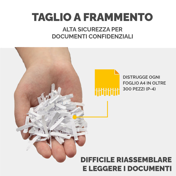 Distruggidocumenti M-7CM - a frammenti - nero - Fellowes