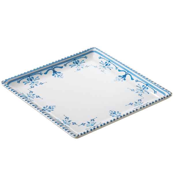 Piatto quadrato Linea Zante - 17 x 17 x 2 cm - melamina - Leone