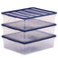 Contenitore multiuso Bankers Box - 32 x 40 x 11 cm - 12 L - PP - con coperchio blu - trasparente - Fellowes