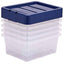 Contenitore multiuso Bankers Box - 32 x 40 x 17 cm - 15 L - PP - con coperchio blu - trasparente - Fellowes