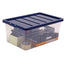 Contenitore multiuso Bankers Box - 37 x 56 x 25 cm - 38 L - PP - con coperchio blu - trasparente - Fellowes