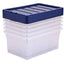 Contenitore multiuso Bankers Box - 37 x 56 x 25 cm - 38 L - PP - con coperchio blu - trasparente - Fellowes
