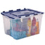 Contenitore multiuso Bankers Box - 43 x 59 x 35 cm - 55 L - PP - con coperchio a cerniera blu - trasparente - Fellowes