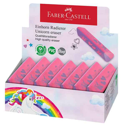 Gomma triangolare unicorno - colori assortiti - Faber Castell - expo 15 pezzi
