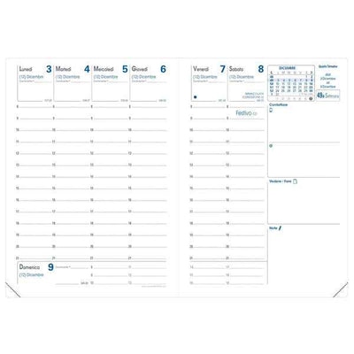 Agenda settimanale Rigiro 2027 - copertina Roma - 9 x 12,5 cm - blu navy - Quo Vadis
