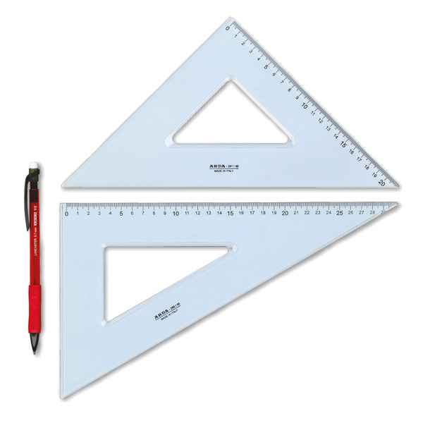 Serie UNI - coppia squadre 30 cm + portamine 0,7mm - Arda