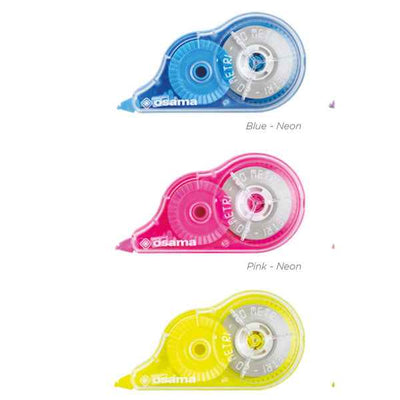 Correttore a nastro 20 Metri - 5 mm x 20 m - involucro colori assortiti Neon - Osama - conf. 36 pezzi