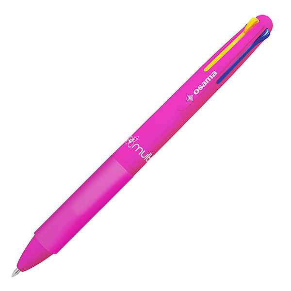 Penna a sfera scatto 4 Color - colori Neon assortiti - Osama - expo 36 pezzi