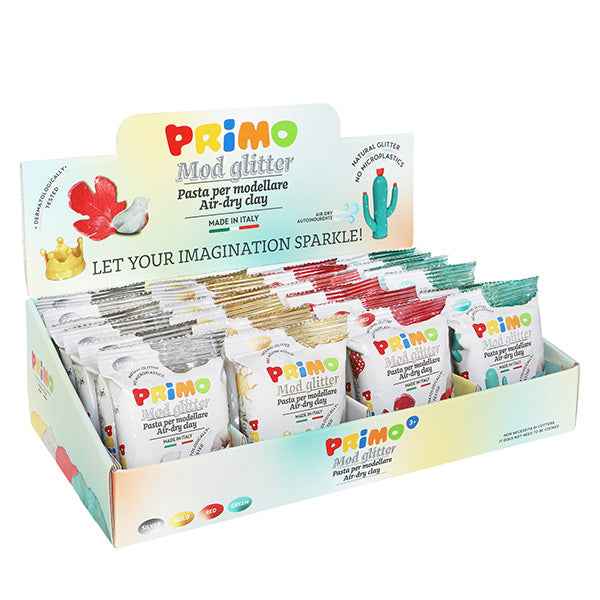 Easy Do - 250 gr - colori assortiti glitter - Primo - expo da banco 24 pezzi