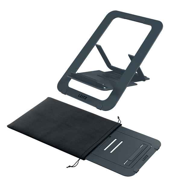 Supporto notebook - regolabile ultrapiatto - grigio scuro - in alluminio - Leitz