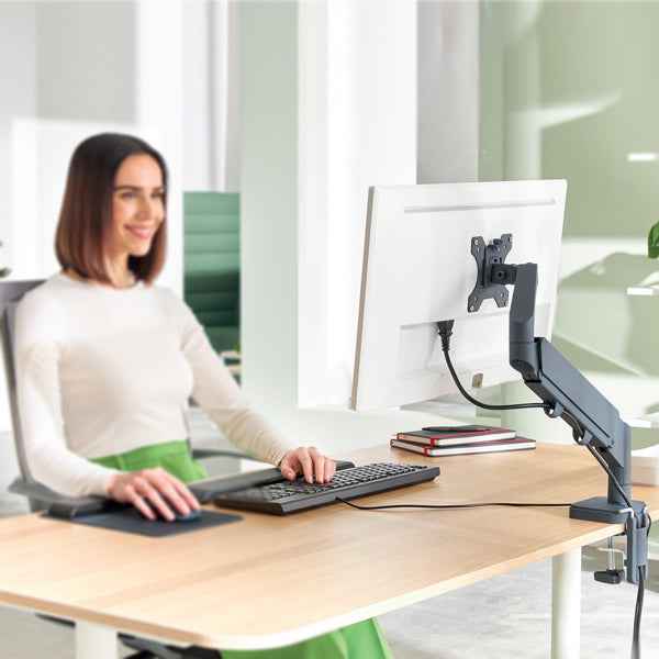 Braccio salvaspazio - per 1 monitor - grigio scuro - Leitz