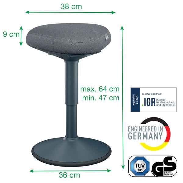 Sgabello Active Comfort da seduta - grigio scuro - Leitz