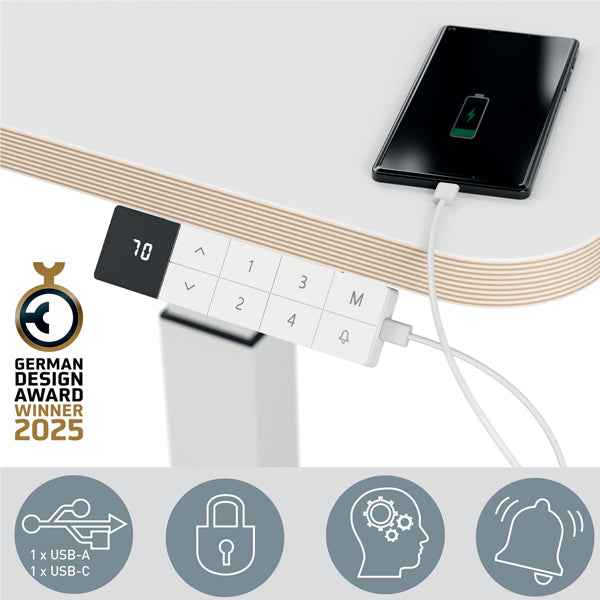 Scrivania Compatta Elettrica Sit-Stand - fissa - 80 x 60 x 65-130 cm - bianco - Leitz