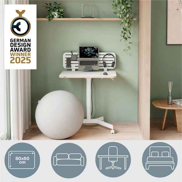 Scrivania Compatta pneumatica Sit-Stand - mobile - 80 x 60 x 75-114 cm - bianco - Leitz