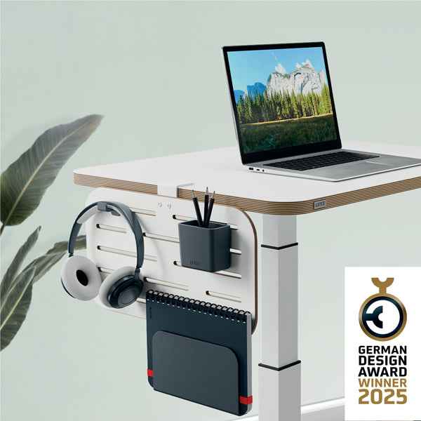 Pannello forato piccolo - per scrivanie compatte Sit-Stand - con portapenne, gancio e portariviste - 42 x 25 x 0,8 cm - grigio chiar o - Leitz