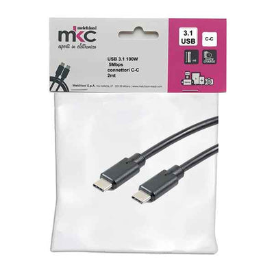 Cavo USB - 3.0 C/C - 100W - 5Mbps - 2 mt - MKC Melchioni