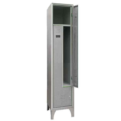 Armadio spogliatoio in metallo salvaspazio - a 2 ante a L - 40 x 50 x 195 cm - grigio - Fasma