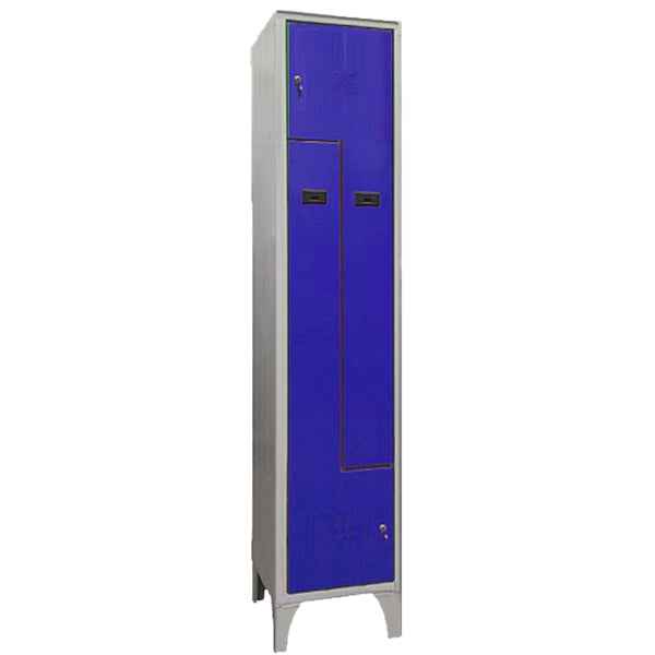 Armadio spogliatoio in metallo salvaspazio - a 2 ante a L - 40 x 50 x 195 cm - grigio/blu - Fasma