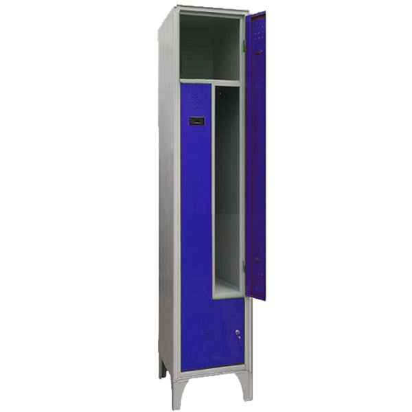 Armadio spogliatoio in metallo salvaspazio - a 2 ante a L - 40 x 50 x 195 cm - grigio/blu - Fasma