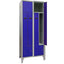 Armadio spogliatoio in metallo salvaspazio - a 4 ante a L - 80 x 50 x 195 cm - grigio/blu - Fasma