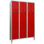Armadio spogliatoio in metallo salvaspazio - a 6 ante a L - 120 x 50 x 195 cm - grigio/rosso - Fasma