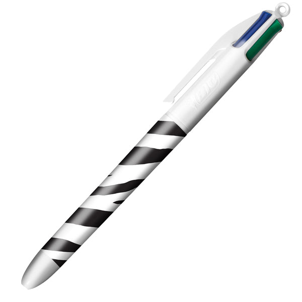 Penna sfera a scatto 4 Colori Animalier - 1.0 mm - Bic - conf. 3 pezzi