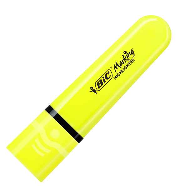 Evidenziatore Flat  - punta a scalpello - tratto da 1,2mm-4,6mm - giallo - Bic - conf. 12 pezzi