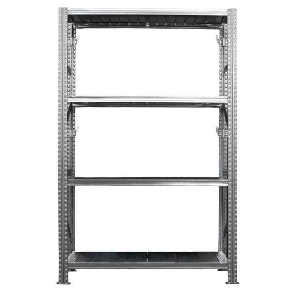 Kit scaffale industriale - 4 ripiani - 120 x 50 x 200 cm - acciaio - Tecnotelai