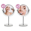 Specchio per trucco - con ingrandimento x3 - diametro specchio 15,5 cm - altezza 32 cm - grigio - Girmi