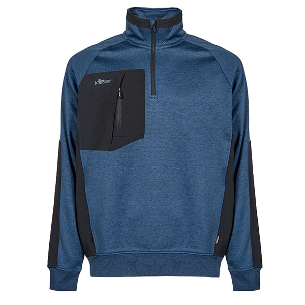 Felpa mezza zip Leeds - taglia XL - blu - U-Power